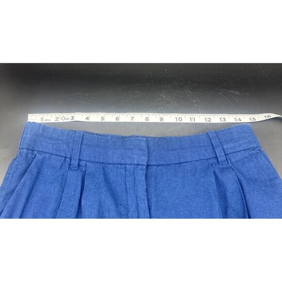 Abercrombie Fitch Women’s Curve Love Dark Blue Linen Blend Wide Leg Pants Size M - Picture 12 of 15